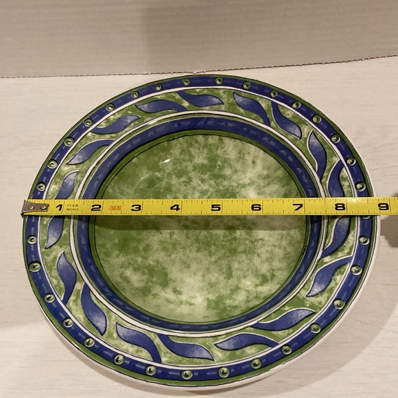 Pier 1 Ceramica Quadrifoglia Pasta Salad Soup Bowl Made in Italy Blue and Green - Picture 6 of 6